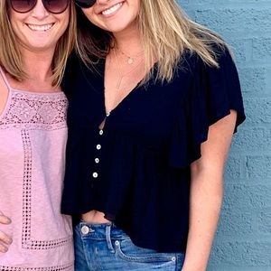 Vici Black Crop Top - Size M